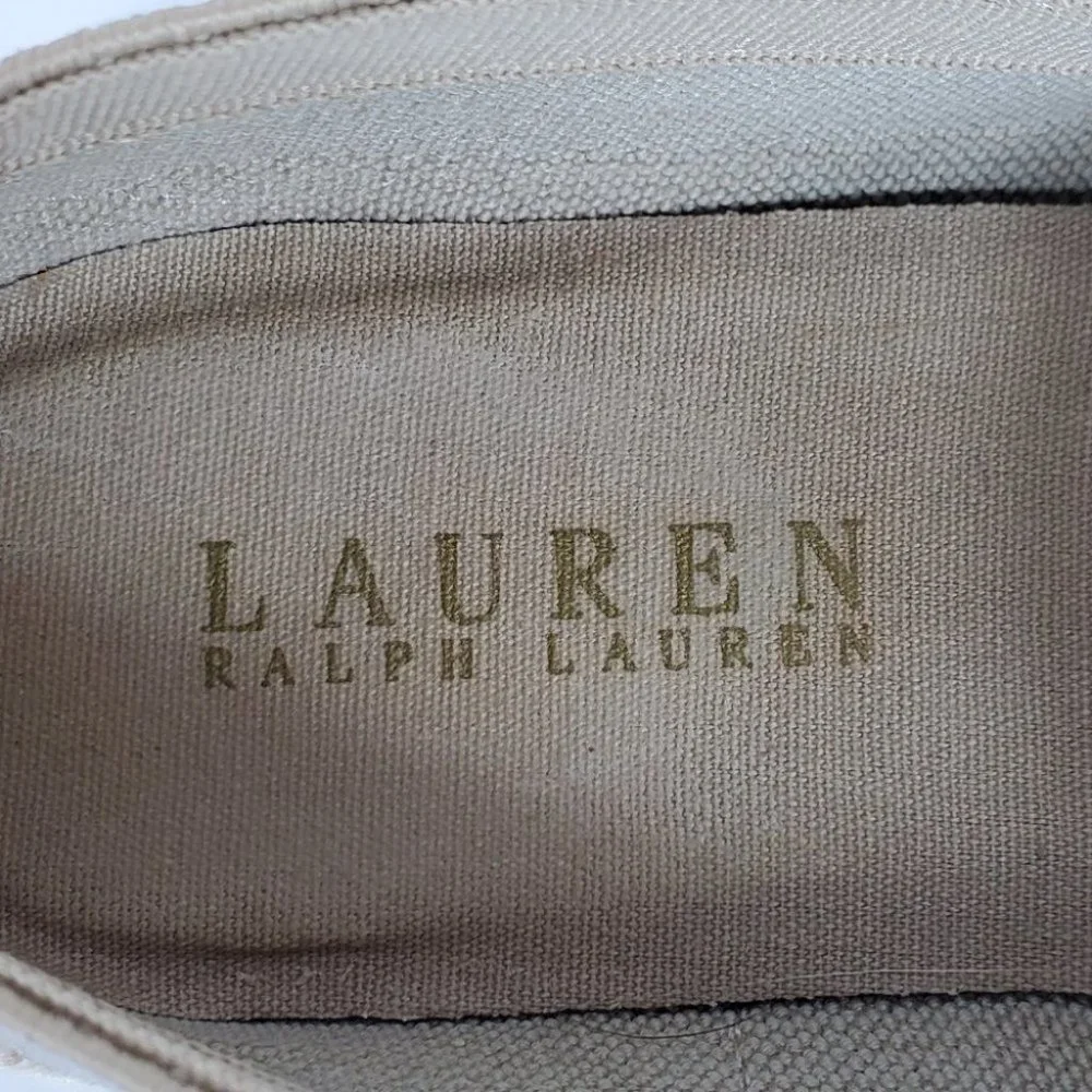 Lauren Ralph Lauren Tan Espadrilles Stretchy Slip On Flats Size 6